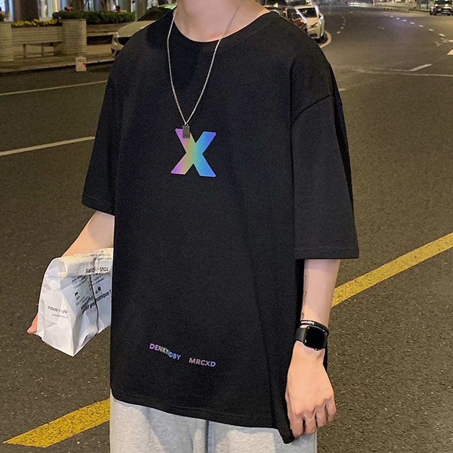 Áo thun Phản Quang Tay Lỡ Unisex Nam Nữ X