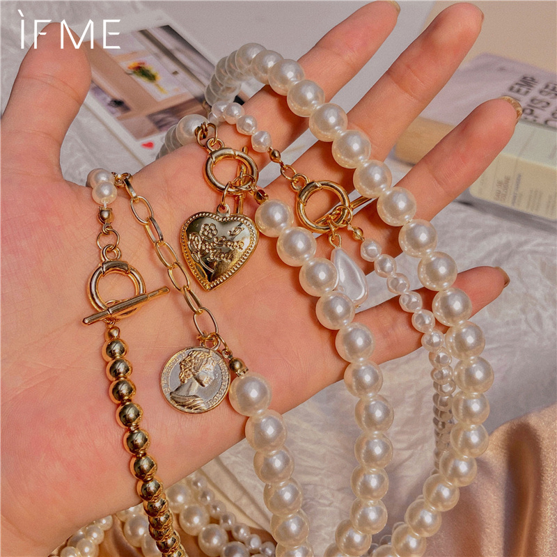 IF ME  Dây Chuyền Hợp Kim Hình Bướm Đính Ngọc Trai Nhân Tạo Xinh Xắn Cho Nữ