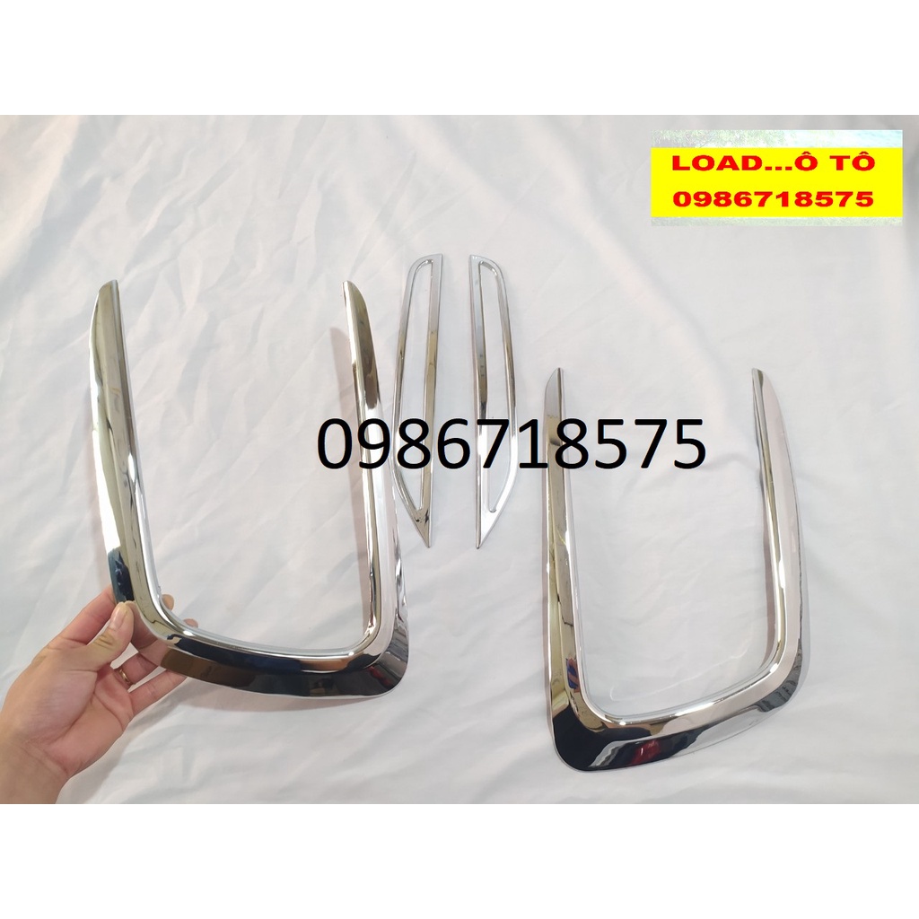Bộ Ốp Viền Đèn Gầm Trước Sau Xe I10 Sedan 2017-2020 Nhựa ABS Mạ Crom Sáng Bóng