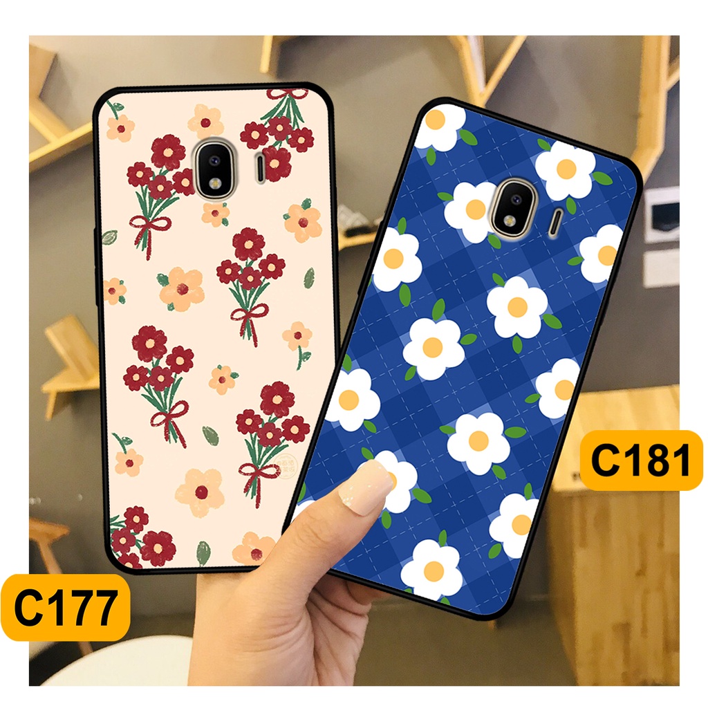 Ốp Samsung J4 2018 in hình hoa cỏ nhẹ nhàng,họa tiết caro xinh xắn.ốp lưng chống sốc