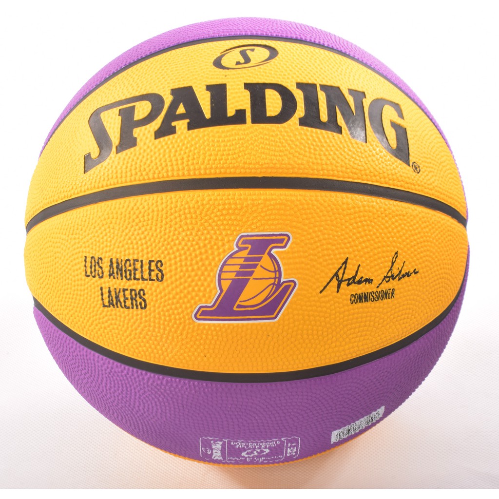 Bóng rổ Spalding NBA Team - Lakers Outdoor size 7 + Tặng bộ kim bơm bóng và lưới đựng bóng