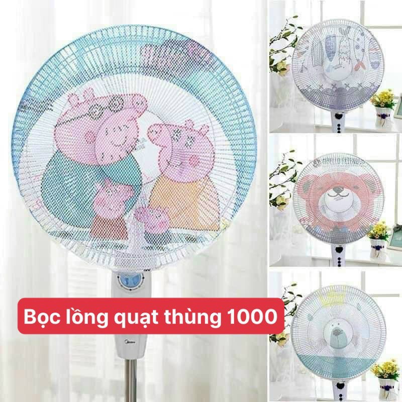 Lưới Bọc Lồng Quạt An Toàn Cho Bé Họa Tiết Đáng Yêu