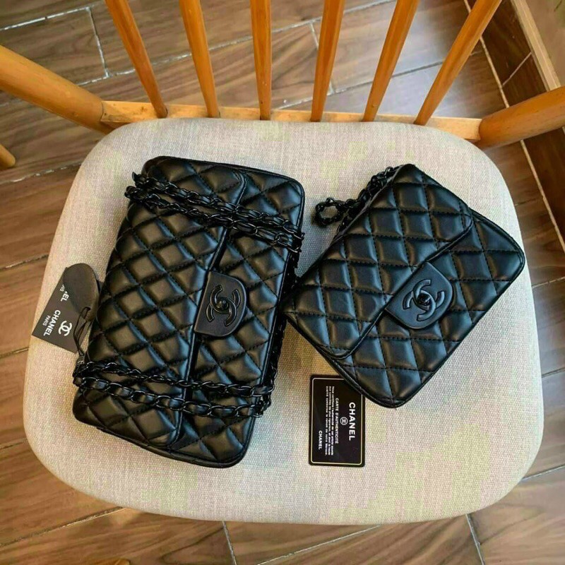 Túi Xách Nữ Da Mềm Size18,26 full đen+thẻ