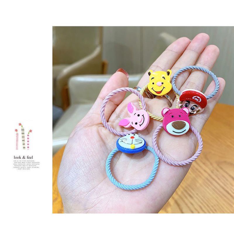 Hộp 30 Dây Buộc Tóc Cho Bé Phong Cách Hàn Quốc Dễ Thương Đáng Yêu Nhiều Màu Sắc
