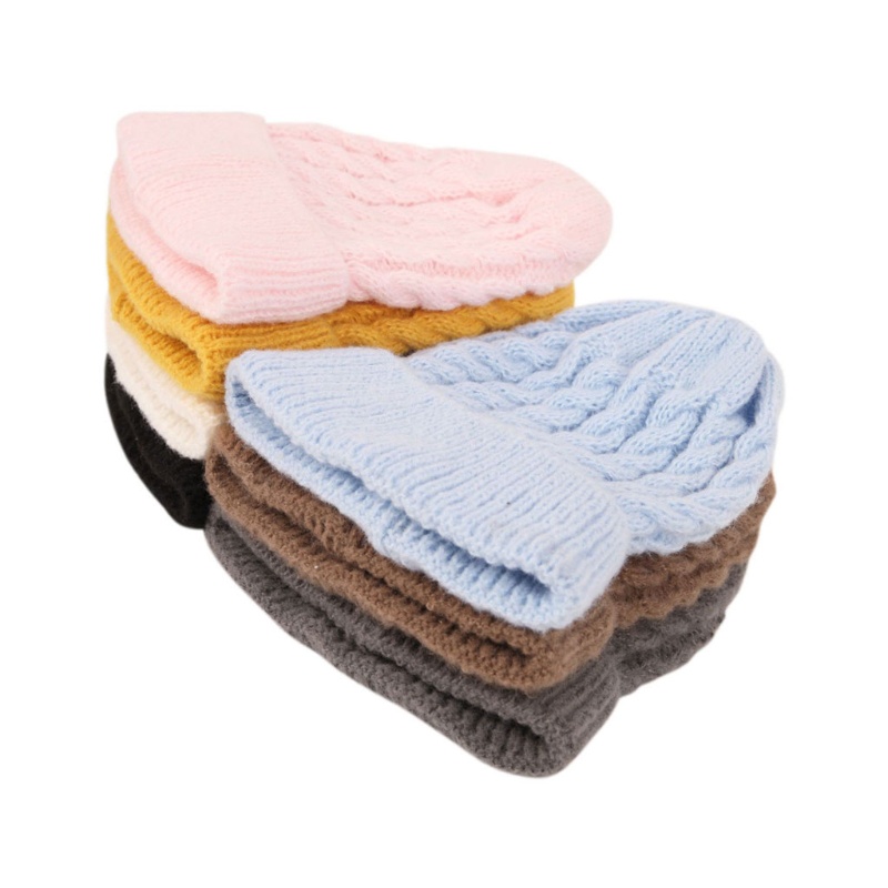 Mũ Beanie Đan Len Giữ Ấm Thời Trang Thu Đông Cho Bé 2-6 Tuổi