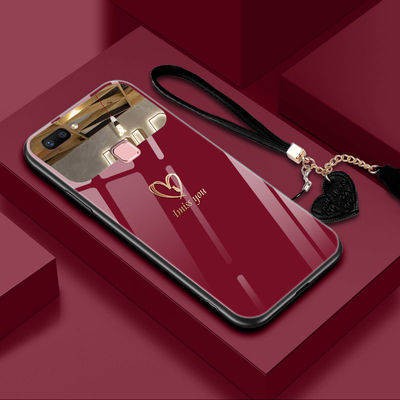 Cặp đôi điện thoại gương trang điểm màu đỏ ròng trí thun ngắn tay | BigBuy360 - bigbuy360.vn