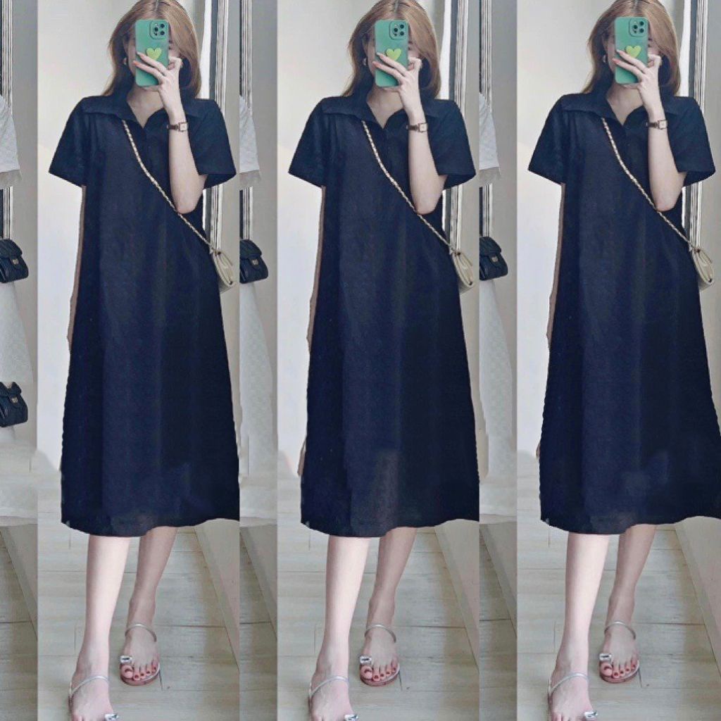Đầm Bầu Váy Bầu Mùa Hè Thiết Kế Công Sở Cổ Sơ Mi Xinh Xắn Sang Chảnh Dáng Xuông M579 Mom and Baby