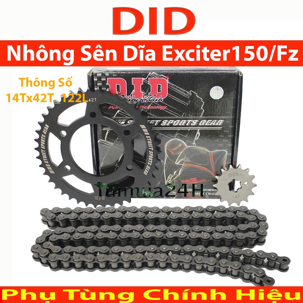 Nhông sên dĩa xe Exciter 150 , Fz150 sên DID 10 ly HDS Thái Lan