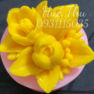 Khuôn silicon hoa Tuylip (chùm) 10cm đổ tạo hình bánh rau câu 3D, 4D