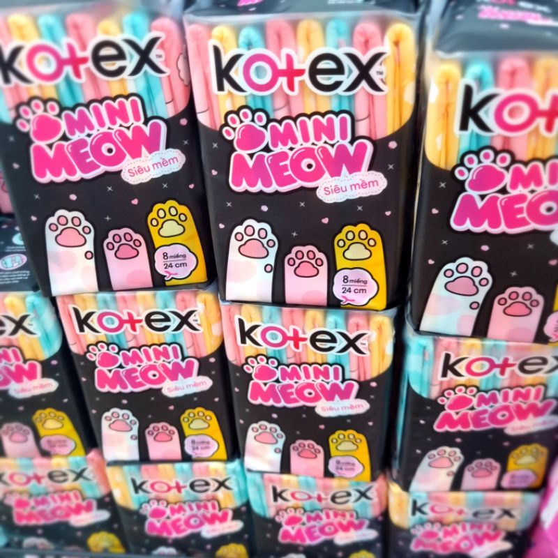 Băng Vệ Sinh Kotex Mini Meow Siêu Mềm SMC 8 miếng - Hàng siêu thị