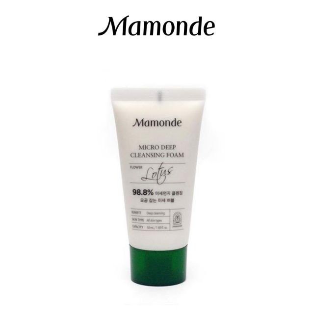 (Mini Size) Sữa rửa mặt Mamonde Lotus Micro Deep Cleansing Foam 50ml