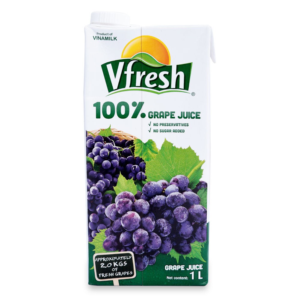 Nước Nho Ép Vfresh 100% Hộp 1L