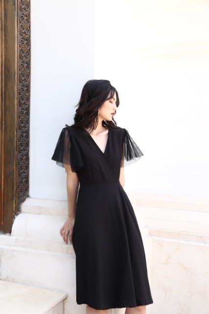 Đầm dự tiệc dạ hội đi chơi midnight muse  dress  thiết kế xẻ thêm một tà caocaobycaochen 2 màu đen trắng có bigsize