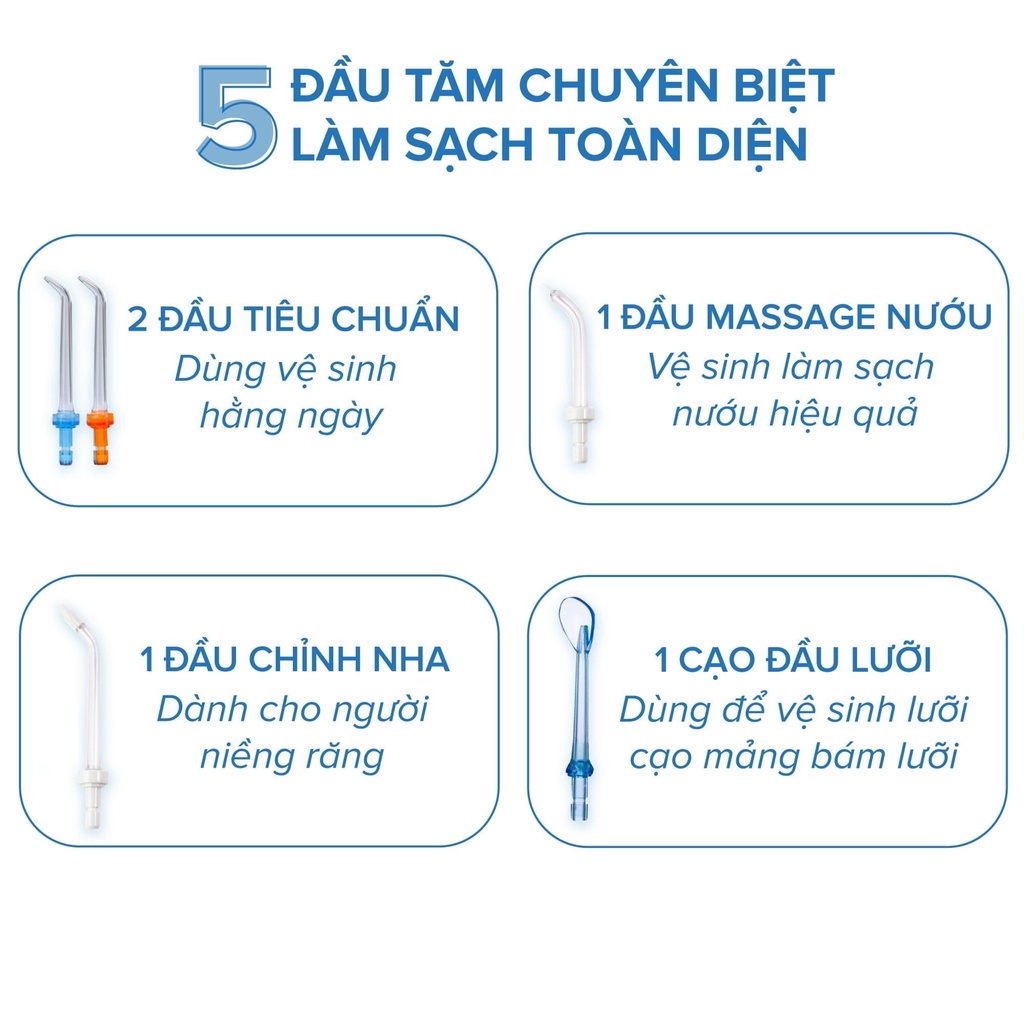 Tăm nước Mohaa H2Ofloss HF9P tiêu chuẩn Châu Âu, vệ sinh răng miệng sạch hiệu quả