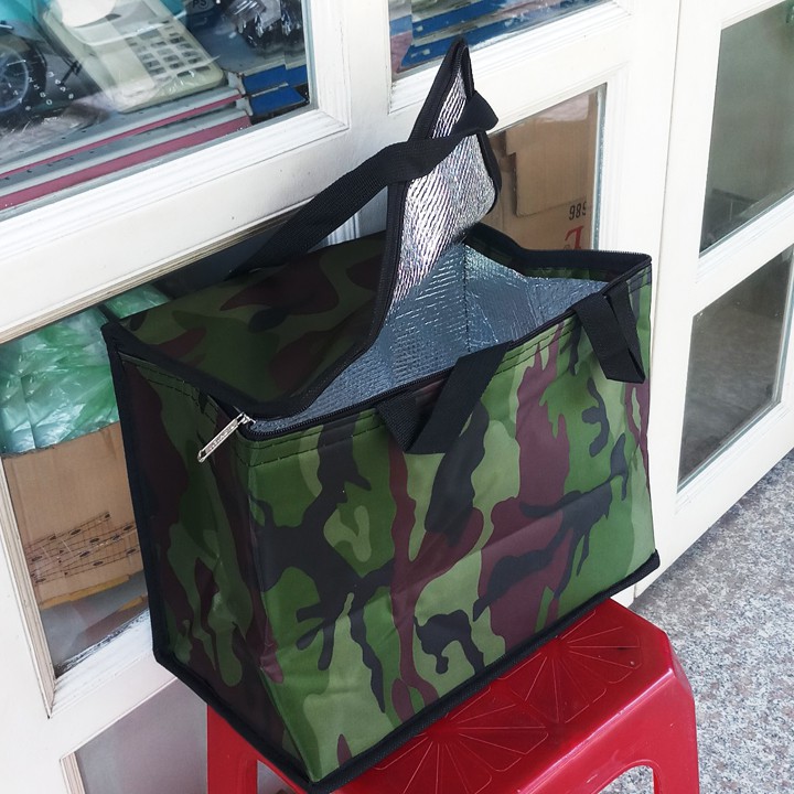 Túi giữ nhiệt hình hộp, túi giao hàng, vải bố dù dầy 35x21cm cao 25cm tx107