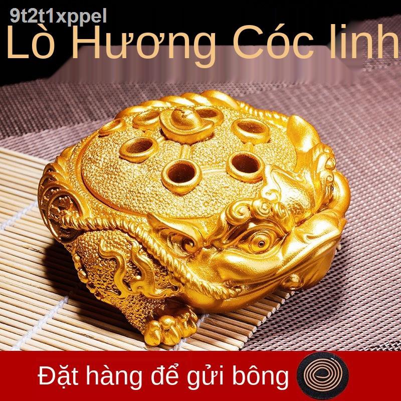 ✟[Có thể dùng làm gạt tàn] Lư hương retro sáng tạo tháp tượng phật cổ rồng phượng gốm sứ