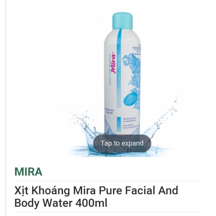 xịt khoáng MIRA hàn quốc