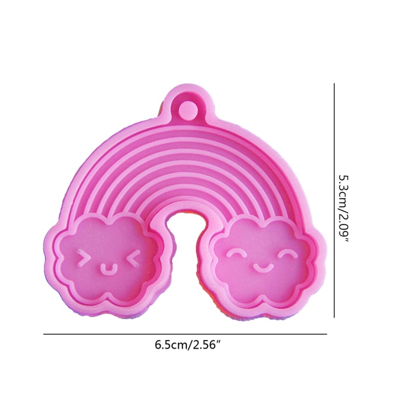 Khuôn Silicone Bóng Làm Móc Khóa Hình Đám Mây / Cầu Vồng DIY