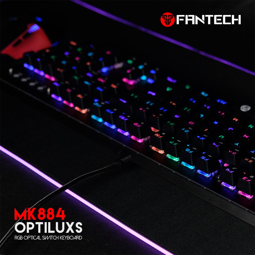 Bàn Phím Cơ Gaming Full-sized Có Dây Fantech MK884 OPTILUX Outemu Optical Switch LED RGB