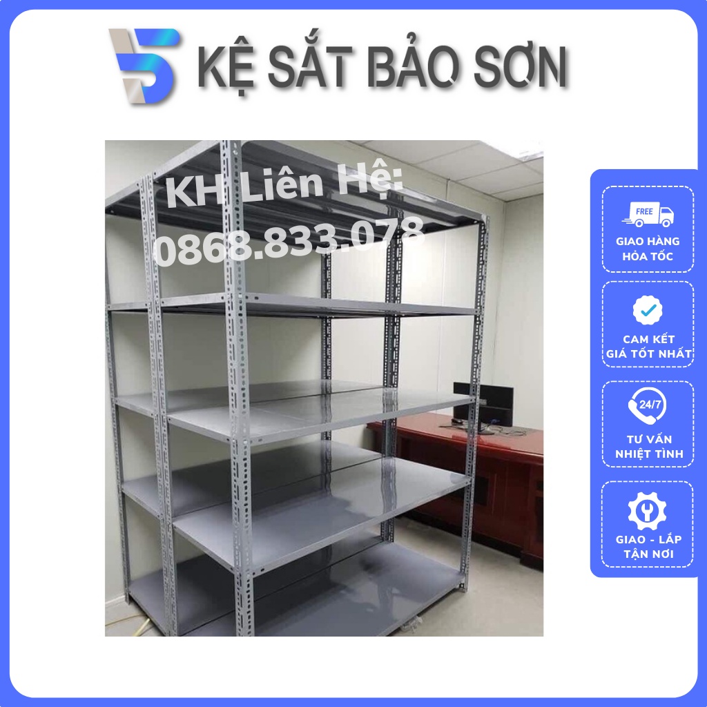 Kệ Sắt V Lỗ Đa Năng 4 Tầng Dài 1,2m X Rộng 0,4m X Cao 1,5m -