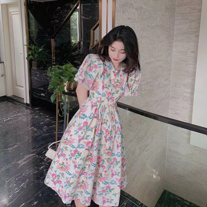 Đầm Dáng Dài Phong Cách Pháp Thời Trang Mùa Hè 2022 Plus Size Lớn Cho Nữ