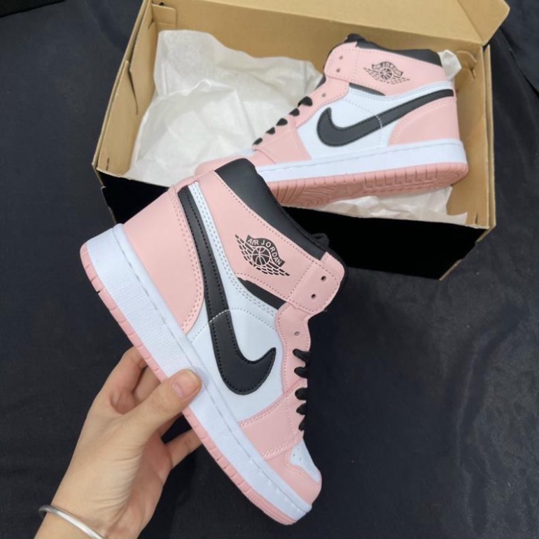 [Ảnh+Video thật][Full bill +box] Giày Thể Thao Air Jordan1 Hồng Đen cao cổ cho nữ, Giày Sneaker JD1 màu Hồng Thời Trang | BigBuy360 - bigbuy360.vn