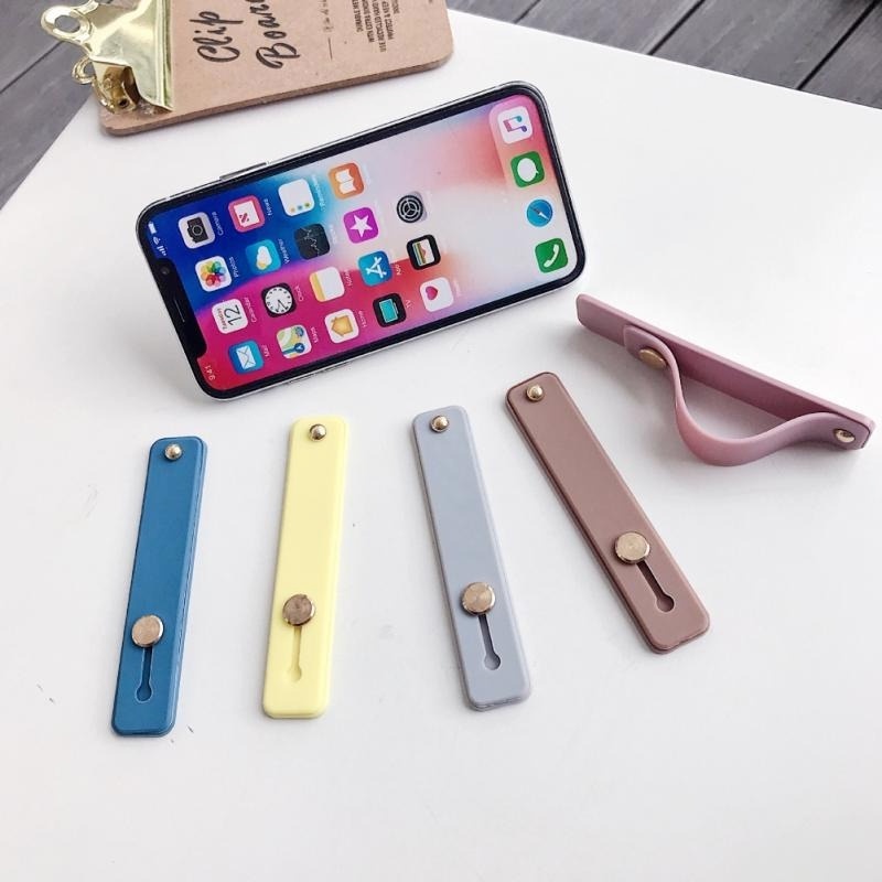 Vòng đỡ kéo đẩy đeo cổ tay và ngón tay đa năng bằng silicon dán điện thoại dành cho người lười