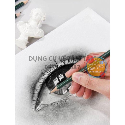 [ TÂM TÂM ]-Full bộ bút Chì phác thảo, bút chì đen Faber Castell 9000 (HB.2B,3B,4B,5B,6B,7B,8B)-