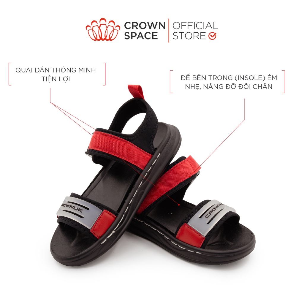 Giày Sandal Cho Bé Trai Crown Space CRUK652 Siêu Nhẹ, Êm Ái, Form Dáng Anh Quốc