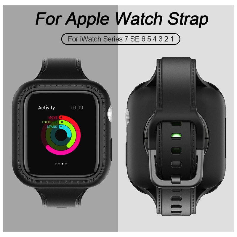 Dây Silicone Thay Thế Cho ĐồNg Hồ Apple iWatch Series 7 6 SE 5 4 3 2 4 3 2 44mm 40mm 38mm 42mm 45mm