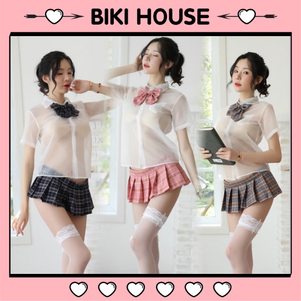Cosplay học sinh Nhật Bản xuyên thấu gợi cảm đồ ngủ sexy cosplay nữ sinh mẫu mới 2021 BIKIHOUSE N765 - HCM