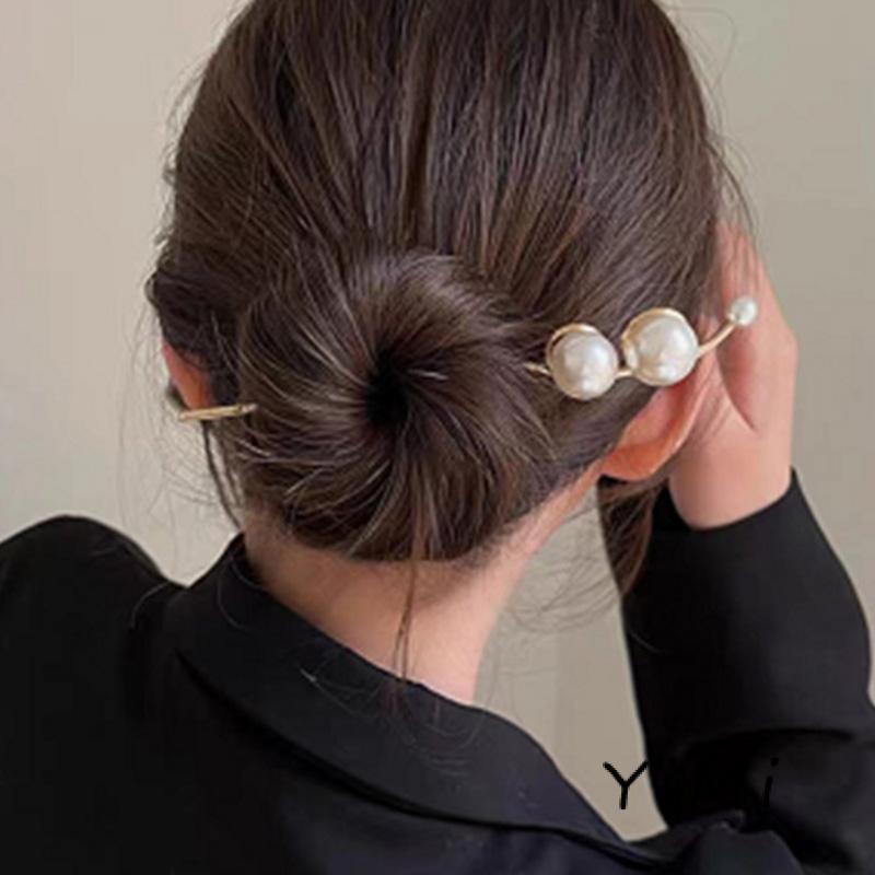 Trâm Cài Tóc Chữ U Đính Ngọc Trai Phong Cách Vintage