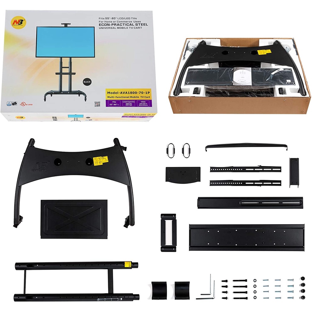 Giá treo tivi di động nb ava1800 - 70 - 1P 55 - 85 Inch cột kệ treo tivi có bánh xe di chuyển  Khoẻ Hơn NB AVA1500