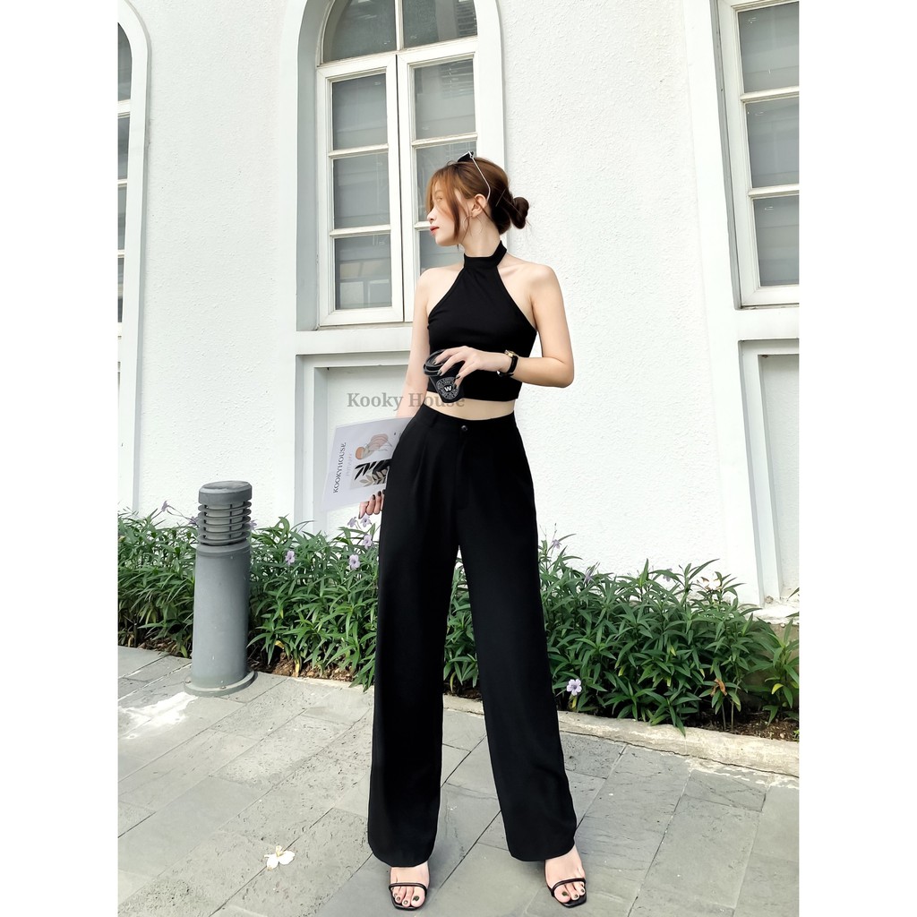 KOOKY HOUSE - Quần HACKER PANTS - Quần ống rộng lưng cao hack dáng và chiều dài chân