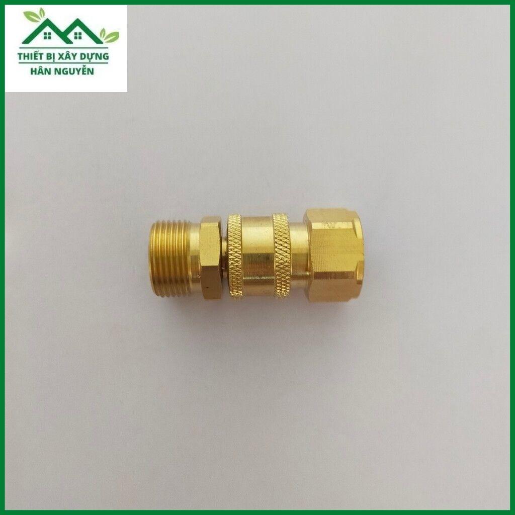 Bộ khớp nối nhanh máy rửa xe bằng đồng thau ren 22mm,khớp nối nhanh ống nước và súng xịt rửa xe