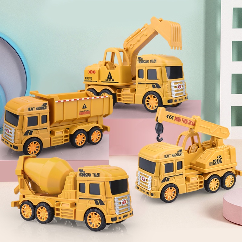 BỘ 6 CHIẾC XE CÔNG TRÌNH VÀNG CHẠY ĐÀ CHO BÉ
