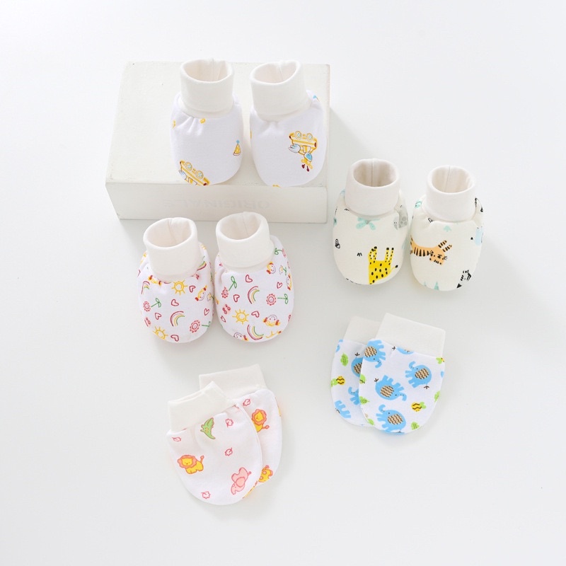 Booboo Baby - Set Đầy Đủ Mũ + Bao Tay + Bao Chân Hàng Đẹp Cho Bé Sơ Sinh