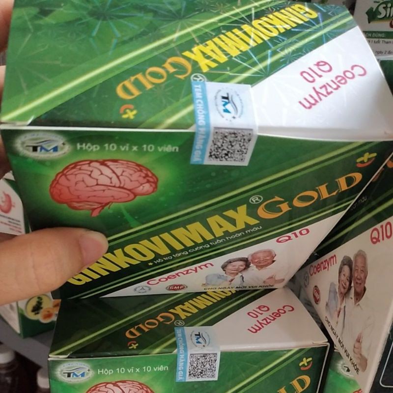 GINKOVIMAX GOLD Coenzym Q10 (hộp 100viên gingkovimax ) hỗ trợ tăng cường tuần hoàn máu