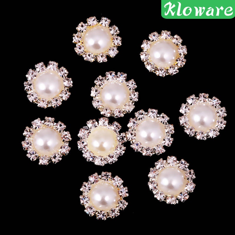 Set 10 Nút Pha Lê Hình Bông Hoa 13mm Dùng Trang Trí Quần Áo