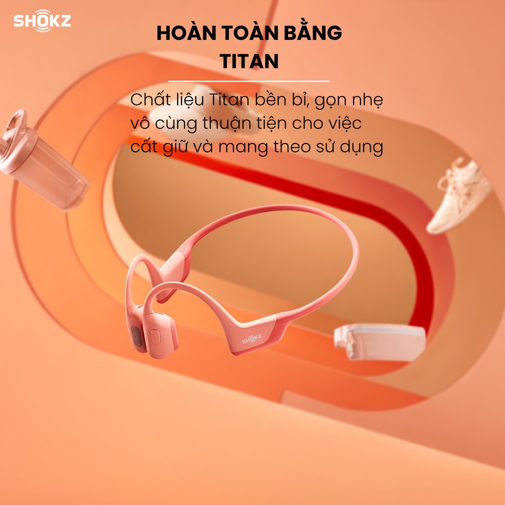 Tai Nghe Bluetooth Thể Thao Truyền Âm Thanh Qua Xương SHOKZ OPENRUN PRO S810 Màu Hồng - Bảo hành 2 năm