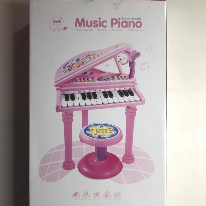 Đồ chơi cho bé - Hộp đàn piano size lớn có ghế ngồi cho bé gái