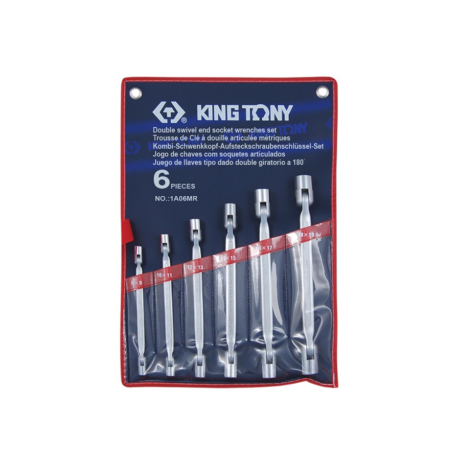 Bộ cờ lê 2 đầu tuýp lắc léo 8-19mm 6 pcs, 1A06,Kingtony