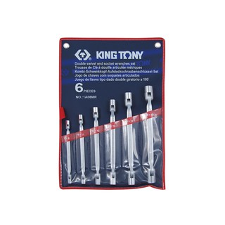 Bộ cờ lê 2 đầu tuýp lắc léo 8-19mm 6 pcs, 1A06,Kingtony