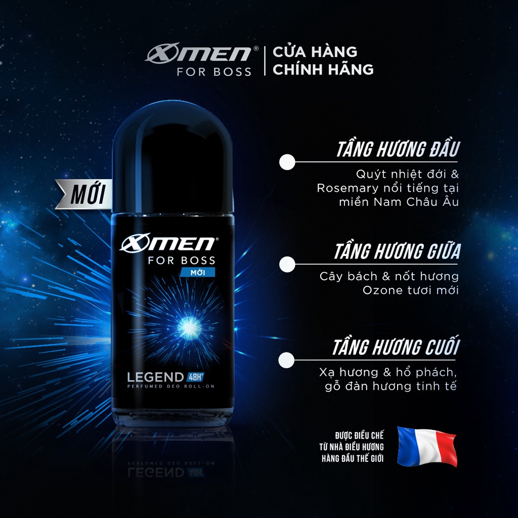 Lăn Khử Mùi X Men For Boss Legend - 50ml