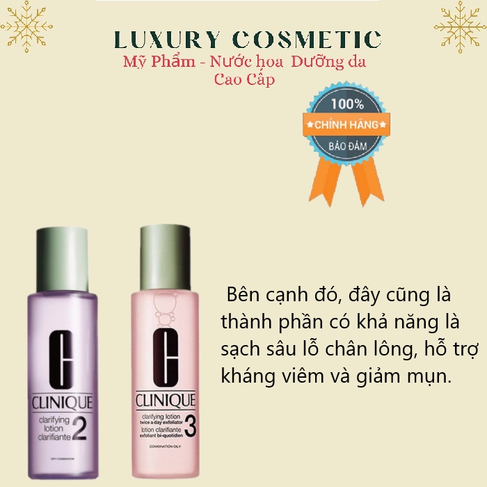 Nước Hoa Hồng Clinique Clarifying Lotion ( Da dầu và Da Hỗn Hợp )