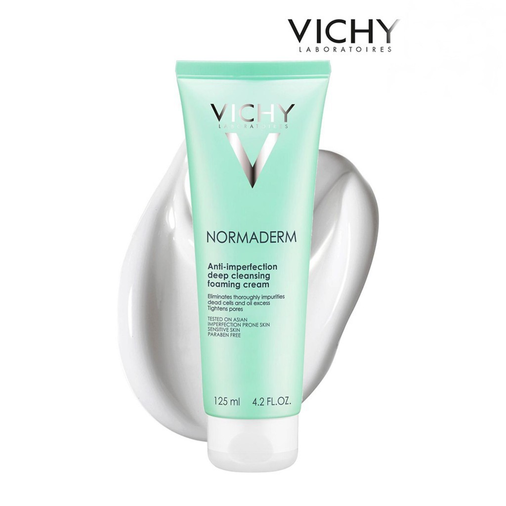 VICHY CHÍNH HÃNG- SỮA RỬA MẶT NGĂN NGỪA MỤN SE KHÍT LỖ CHÂN LÔNG NORMADERM ANTI 125ML