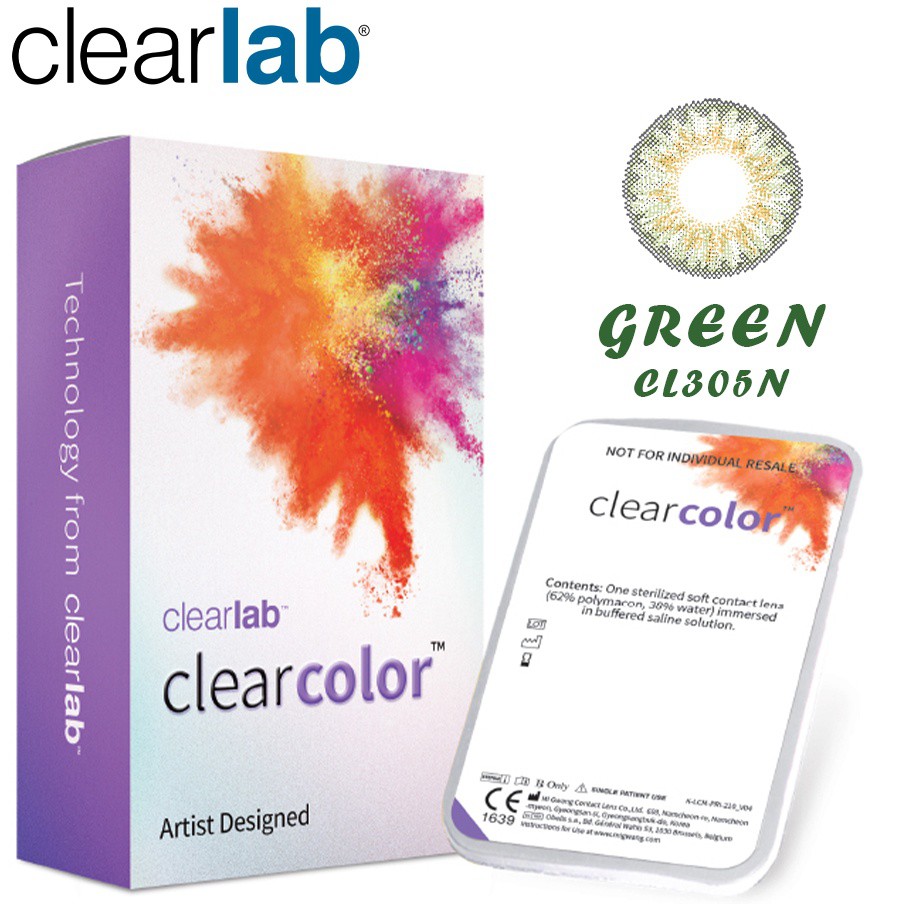 Kính áp tròng màu 3 tháng cận thị Thiên Hà Optical CLEARLAB- Mỹ 3 lens màu thời trang kháng khuẩn độ ẩm cao cận đến-6.00