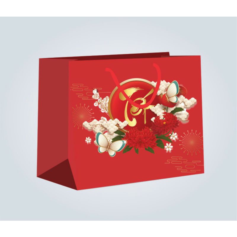 TÚI GIẤY ĐỎ ĐỰNG QUÀ TẾT 35x45 -CHỌN MẪU