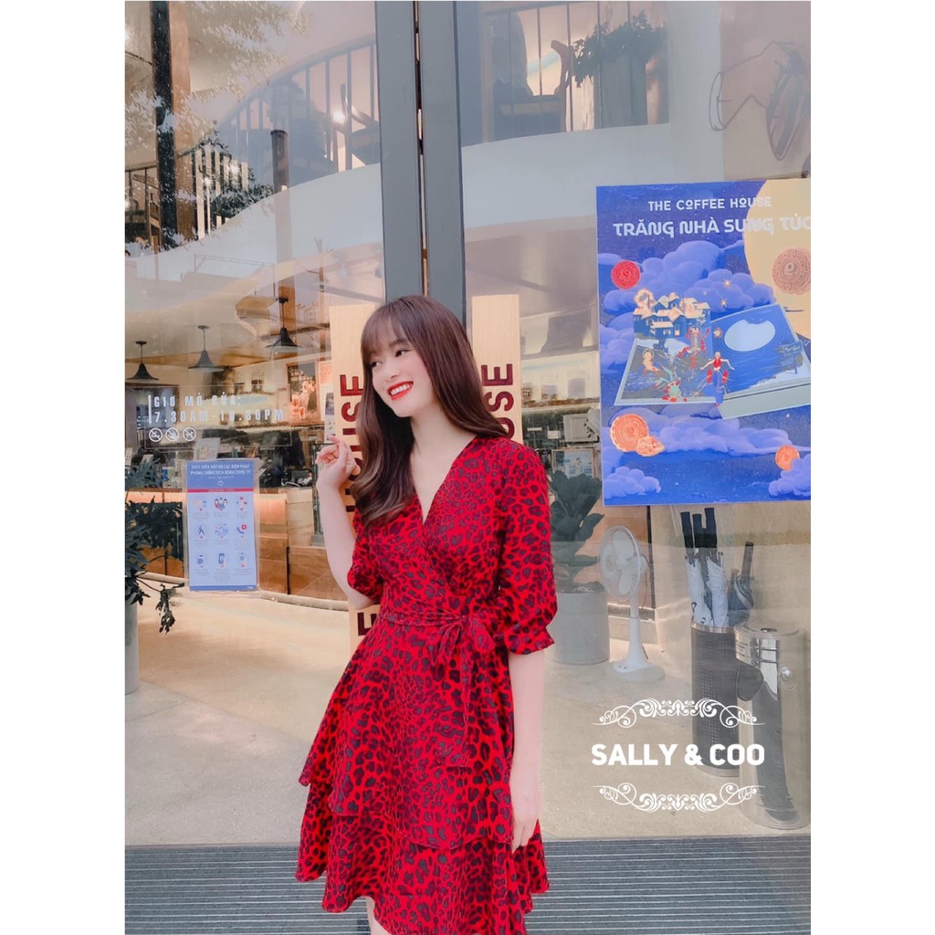 Đầm Da báo buộc nơ Sally & Coo - V9