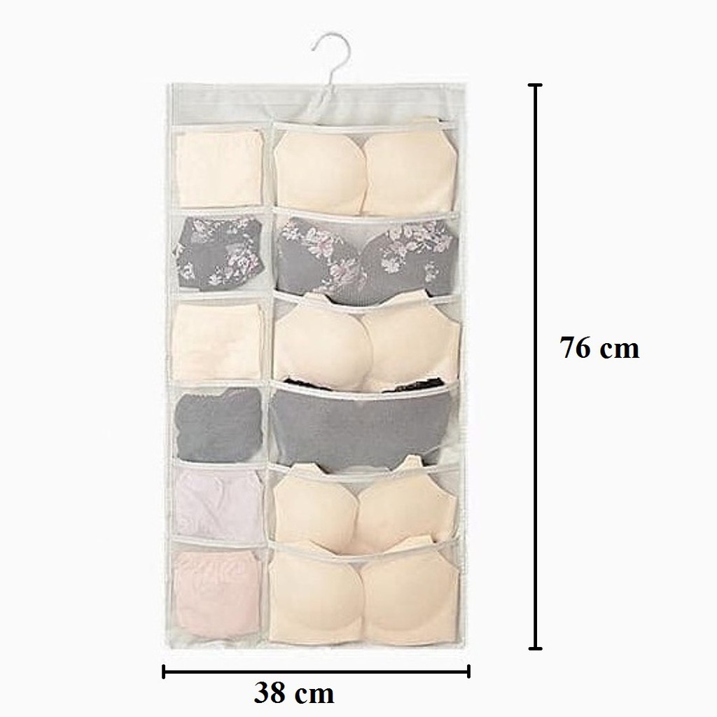 Túi Treo Đựng Đồ lót, Tất Chia Ngăn 2 Mặt 30 Ngăn Đựng Đồ Để Tủ Quần Áo Tiện Lợi